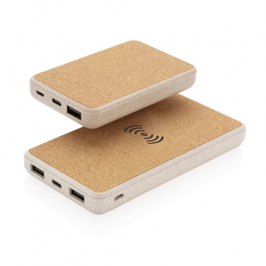 Logo trade promotional giveaways picture of: Cork and Wheat 5.000 mAh pocket powerbank