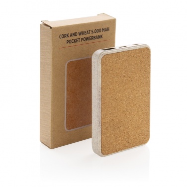 Logotrade business gifts photo of: Cork and Wheat 5.000 mAh pocket powerbank