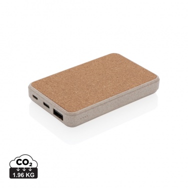 Logo trade promotional gift photo of: Cork and Wheat 5.000 mAh pocket powerbank