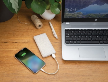 Logo trade promotional gift photo of: 10.000 mah wheat straw powerbank