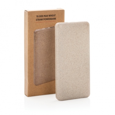 Logo trade promotional gifts image of: 10.000 mah wheat straw powerbank