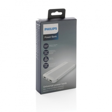 Logo trade promotional products image of: Philips 10.000 mAh slim powerbank