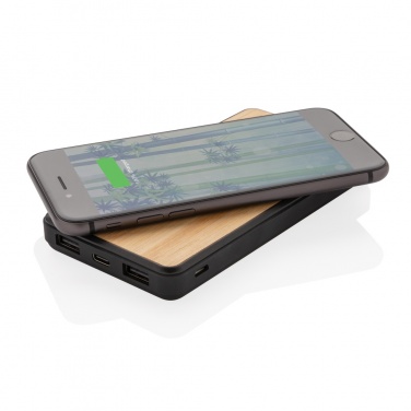 Logo trade promotional gift photo of: RCS recycled plastic 8000 mAh Wireless Powerbank