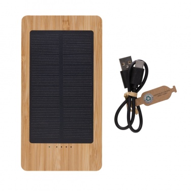 Logotrade promotional gift image of: Sunwick 10.000 mAh Bamboo solar powerbank