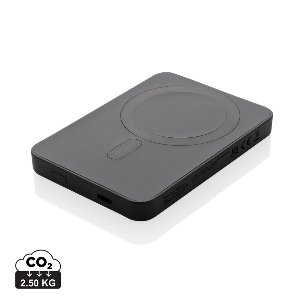 Logo trade promotional merchandise photo of: Magnetix RCS recycled plastic 5000 mah magnetic powerbank