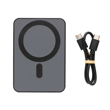 Logo trade promotional item photo of: Magnetix RCS recycled plastic 5000 mah magnetic powerbank