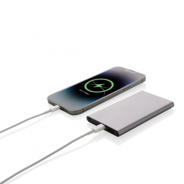 Logo trade promotional merchandise image of: RCS recycled plastic/aluminum 4000 mah powerbank with type C