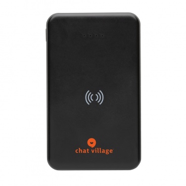 Logo trade promotional merchandise image of: RCS recycled plastic 5.000 mAh 5W wireless powerbank