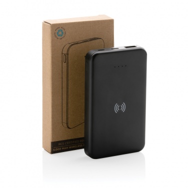 Logotrade promotional products photo of: RCS recycled plastic 5.000 mAh 5W wireless powerbank