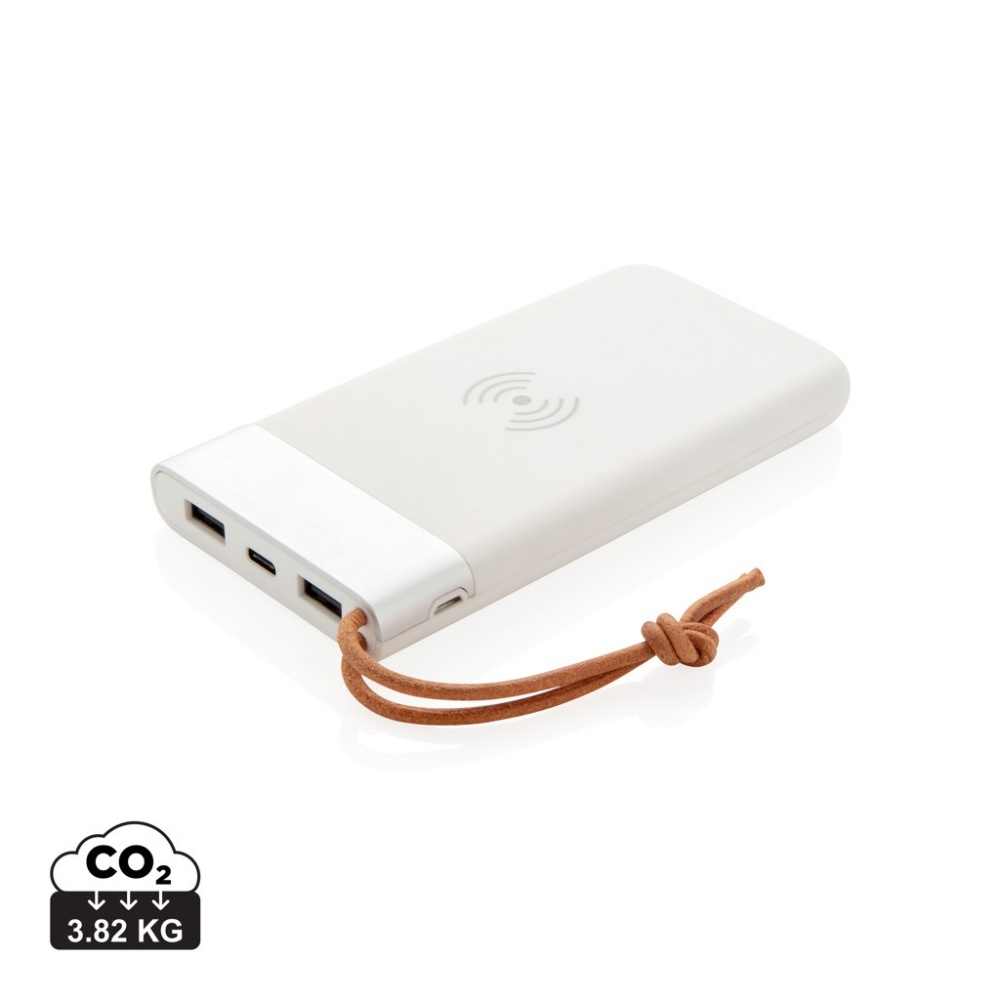 Logo trade business gifts image of: Aria 8.000 mAh 5W wireless charging powerbank