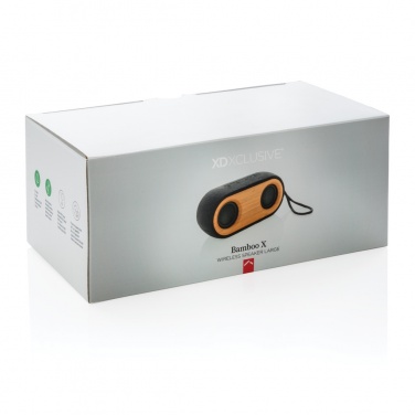 Logo trade promotional gifts image of: Bamboo X double speaker