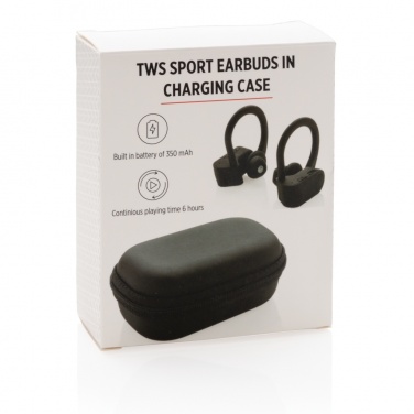 Logo trade promotional merchandise photo of: TWS sport earbuds in charging case
