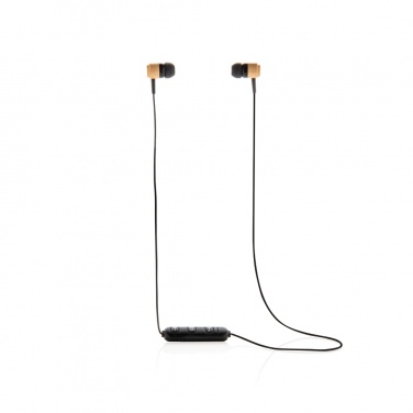 Logo trade advertising products image of: Bamboo wireless earbuds