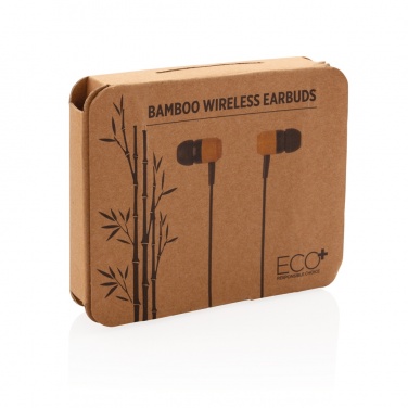 Logotrade promotional giveaway image of: Bamboo wireless earbuds