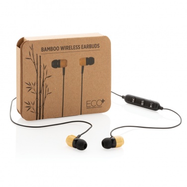 Logotrade promotional gifts photo of: Bamboo wireless earbuds