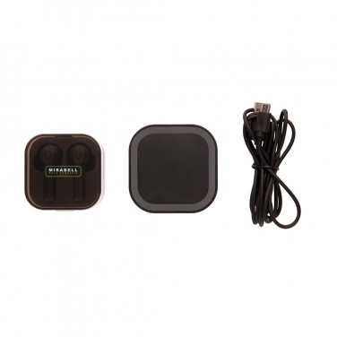 Logo trade promotional items image of: TWS earbuds in wireless charging case