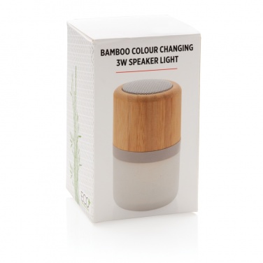Logotrade promotional giveaway picture of: Bamboo colour changing 3W speaker light
