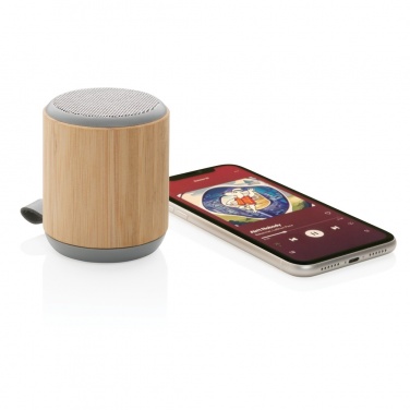 Logo trade promotional product photo of: Bamboo and fabric 3W wireless speaker
