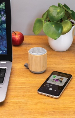 Logotrade promotional giveaway picture of: Bamboo and fabric 3W wireless speaker