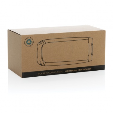 Logo trade promotional product photo of: RCS recycled plastic Lightboom 10W speaker