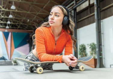 Logo trade promotional merchandise image of: Urban Vitamin Cupertino RCS rplastic ANC headphone