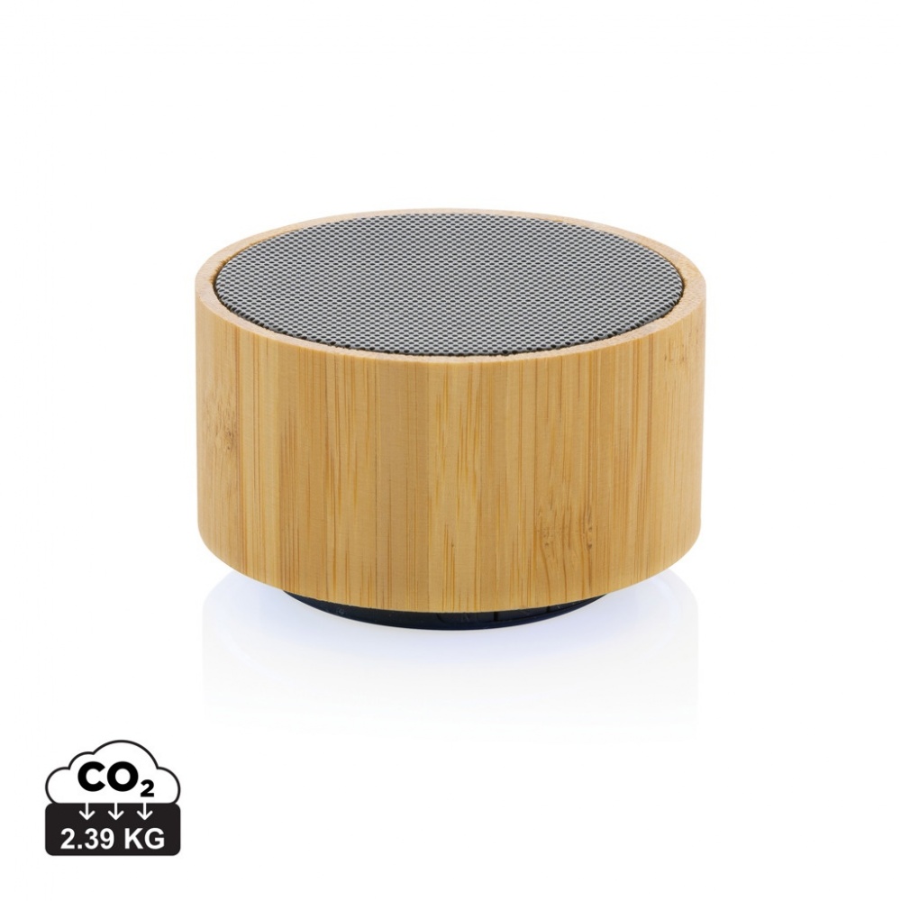 Logo trade corporate gift photo of: RCS recycled plastic and bamboo 3W wireless speaker
