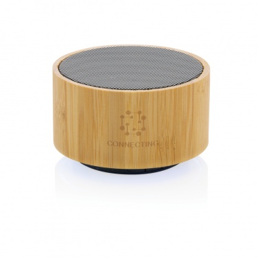 Logo trade promotional giveaway photo of: RCS recycled plastic and bamboo 3W wireless speaker
