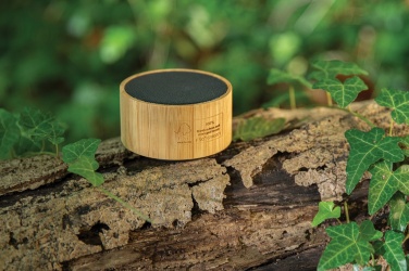 Logo trade promotional products picture of: RCS recycled plastic and bamboo 3W wireless speaker