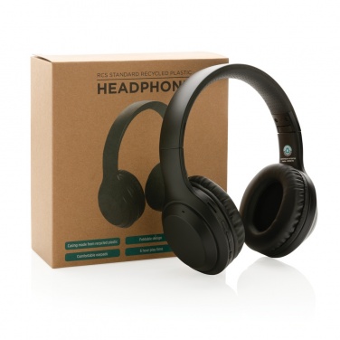 Logo trade promotional gifts image of: RCS standard recycled plastic headphone