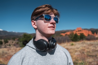 Logo trade promotional merchandise image of: RCS recycled plastic Elite Foldable wireless headphone