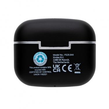 Logo trade promotional product photo of: RCS recycled plastic Swiss Peak TWS earbuds 2.0