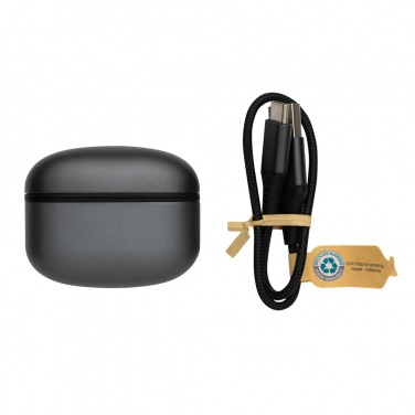 Logo trade promotional merchandise photo of: Terra RCS recycled aluminium wireless earbuds