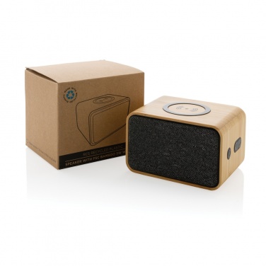 Logo trade corporate gifts picture of: RCS Rplastic 3W speaker with bamboo 5W wireless