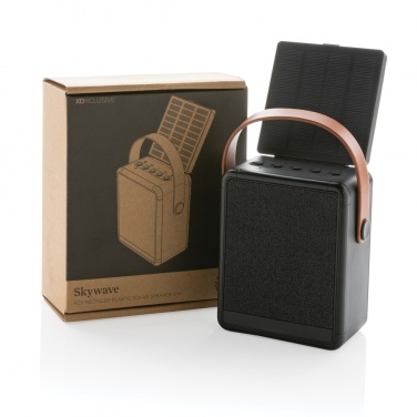Logotrade promotional item image of: Skywave RCS recycled plastic solar speaker 12W
