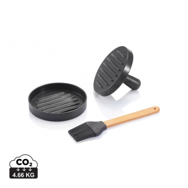Logotrade advertising products photo of: BBQ set with hamburger press and brush