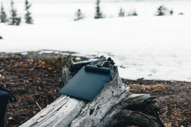 Logo trade promotional gifts picture of: Pedro AWARE™ RPET deluxe cooler bag with 5W solar panel