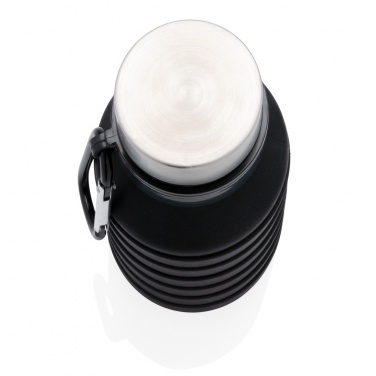 Logo trade promotional products picture of: Leakproof collapsible silicone bottle with lid