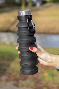 Logotrade promotional product picture of: Leakproof collapsible silicone bottle with lid