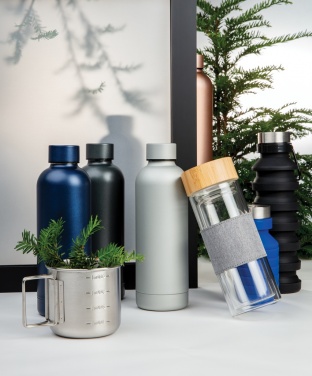 Logo trade promotional product photo of: Leakproof collapsible silicone bottle with lid
