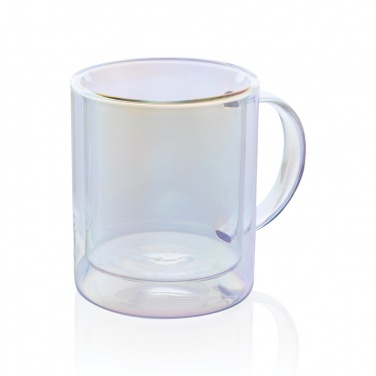 Logotrade promotional gift image of: Deluxe double wall electroplated glass mug