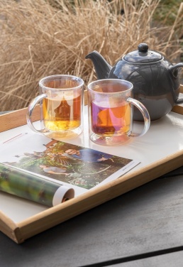 Logotrade promotional merchandise picture of: Deluxe double wall electroplated glass mug