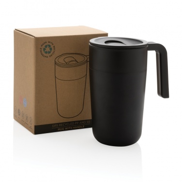 Logotrade promotional products photo of: GRS Recycled PP and SS mug with handle