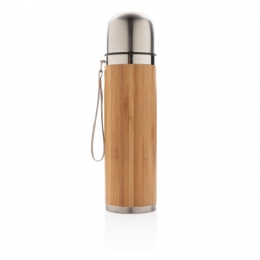 Logo trade promotional merchandise picture of: Bamboo vacuum travel flask