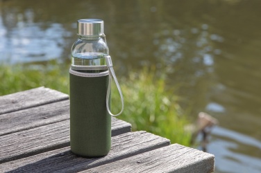 Logo trade promotional giveaways image of: Glass bottle with neoprene sleeve