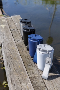 Logo trade corporate gift photo of: Cuppa RCS re-steel vacuum tumbler with lanyard