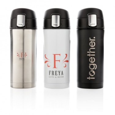 Logo trade promotional gift photo of: RCS Recycled stainless steel easy lock vacuum mug