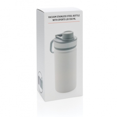 Logotrade promotional gift picture of: Vacuum stainless steel bottle with sports lid 550ml