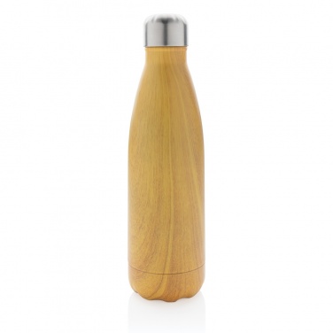 Logo trade promotional gift photo of: Vacuum insulated stainless steel bottle with wood print