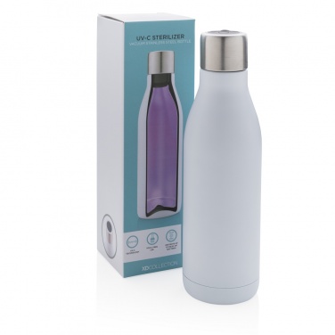 Logo trade promotional products image of: UV-C steriliser vacuum stainless steel bottle