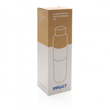 Logo trade promotional merchandise image of: Impact borosilicate glass bottle with bamboo lid